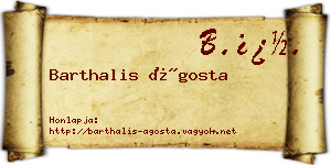 Barthalis Ágosta névjegykártya